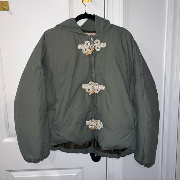 We The Free XS - XL Duffle Puffer Green Hooded Jacket - Picture 4 of 8